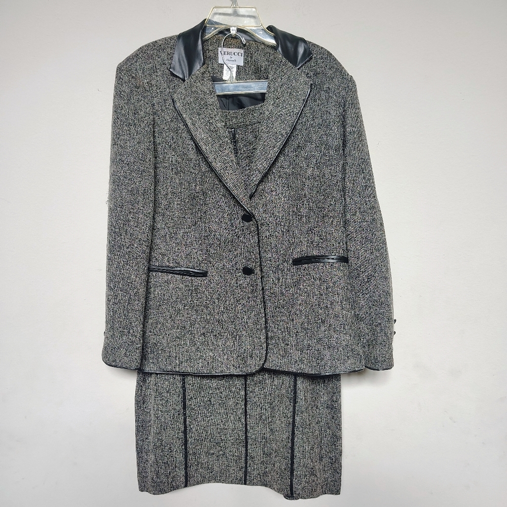 Verucci by Chancelle Chic Gray Women's Blazer and Skirt Set Size 16